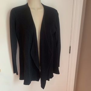 Eileen Fisher silk ribbed knit open cardigan
